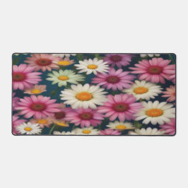 Pink & White Daisies - Desk Mat デスクマット