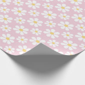 Pink White Daisy Pattern  ラッピングペーパー (角)