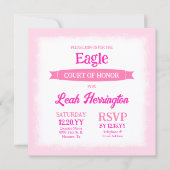 Pink & White Eagle Court of Honor Party 招待状 (正面)
