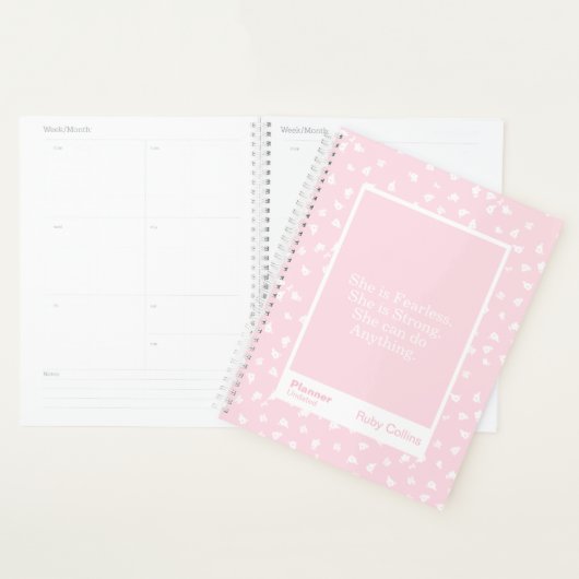 Pink/White Floral Block Quote | Fully Customizable プランナー手帳 (ディスプレー)