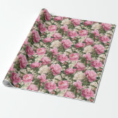 Pink & White Floral Pattern Easter Wrapping Paper ラッピングペーパー (アンロールド)