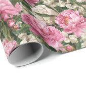 Pink & White Floral Pattern Easter Wrapping Paper ラッピングペーパー (ロールコーナー)