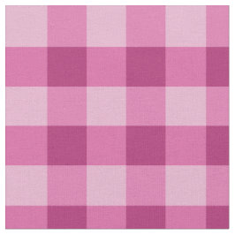 Pink White Gingham Check Combed Cotton Fabric ファブリック