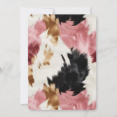 Pink White Gold Black Abstract Bridal Shower 招待状 (裏面)