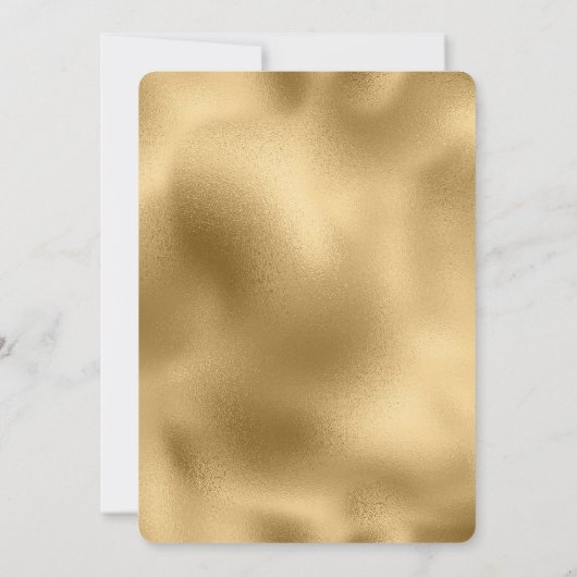 Pink White Gold Love XO Wedding 招待状 (裏面)