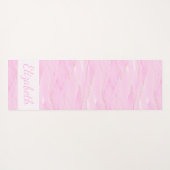 Pink White Gold Marble Calming Mindfulness Name ヨガマット (裏面(横))