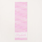 Pink White Gold Marble Calming Mindfulness Name ヨガマット (正面)