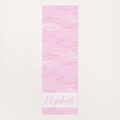 Pink White Gold Marble Calming Mindfulness Name ヨガマット (裏面)