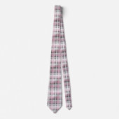 Pink White Grey Plaid Pattern – Trendy Tartan  ネクタイ (正面)