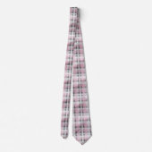 Pink White Grey Plaid Pattern – Trendy Tartan  ネクタイ (裏面)
