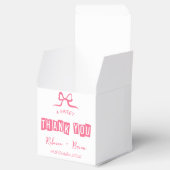 Pink & White Hand Drawn Bow Sketch Wedding フェイバーボックス (オープン)