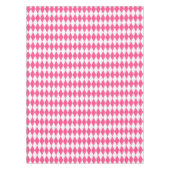 Pink White Harlequin Diamonds Checkers Design  テーブルクロス (正面)