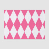 Pink White Harlequin Diamonds Checkers Design  薄葉紙 (正面)