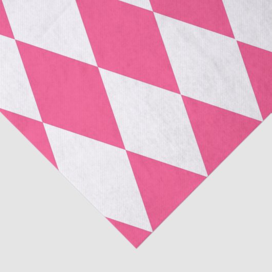 Pink White Harlequin Diamonds Checkers Design  薄葉紙 (詳細)