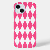Pink White Harlequin Diamonds Checkers Design  Case-Mate iPhoneケース (裏面)