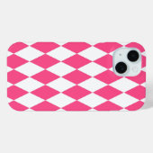 Pink White Harlequin Diamonds Checkers Design  Case-Mate iPhoneケース (裏面 (横))