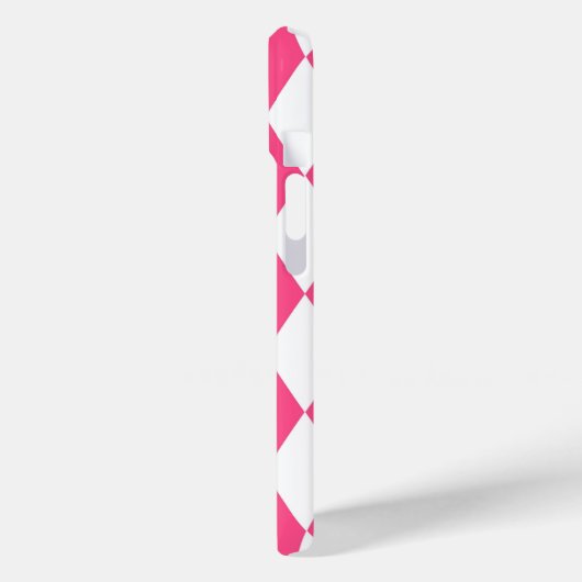 Pink White Harlequin Diamonds Checkers Design  Case-Mate iPhoneケース (裏面 / 左)