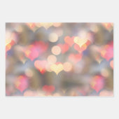 Pink White Heart ラッピングペーパーシート (正面3)