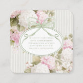 Pink White Hydrangeas Sage Green Bridal Shower エンクロージャーカード (正面)