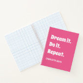 Pink white inspirational quote dream it do it ノートブック (内部)