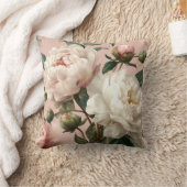Pink & White Peonies Elegant クッション (ブランケット)