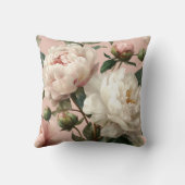 Pink & White Peonies Elegant クッション (裏面)