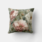 Pink & White Peonies Elegant クッション (裏面)