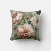 Pink & White Peonies Elegant クッション (正面)