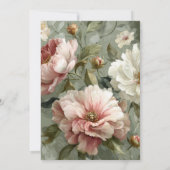 Pink & White Peonies Elegant Wedding Invitation 招待状 (裏面)