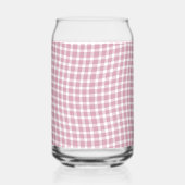 Pink White Plaid Checker Seamless Pattern ガラス缶 (裏面)