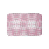 Pink White Plaid Checker Seamless Pattern バスマット (正面)