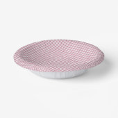Pink White Plaid Checker Seamless Pattern ペーパーボウル (傾斜あり)