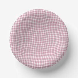 Pink White Plaid Checker Seamless Pattern ペーパーボウル