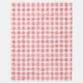 Pink White Plaid Stripes フリースブランケット (正面)
