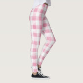 Pink White Plaid Stripes レギンス (右)