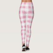 Pink White Plaid Stripes レギンス (裏面)