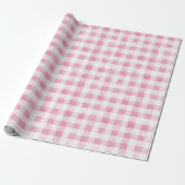 Pink White Plaid Stripes Birthday ラッピングペーパー (アンロールド)