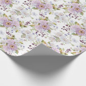 Pink White Purple Watercolor Wildflower ラッピングペーパー (角)
