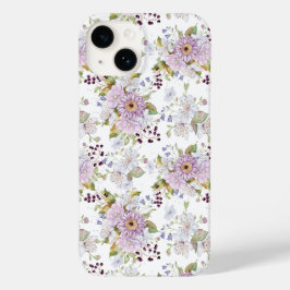 Pink White Purple Watercolor Wildflower Case-Mate iPhone 14ケース