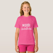 Pink white quote mood unbothererd girl tシャツ (正面フル)