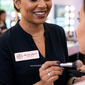 Pink & White Script Makeup Personalize 名札