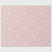 Pink White Snowflakes Pattern Christmas Holiday ラッピングペーパー (フラット)