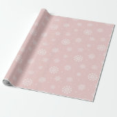 Pink White Snowflakes Pattern Christmas Holiday ラッピングペーパー (アンロールド)