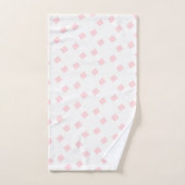 Pink & White Square Bathroom Towel Sets バスタオルセット (ハンドタオル)