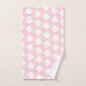 Pink & White Square Bathroom Towel Sets バスタオルセット (ハンドタオル)