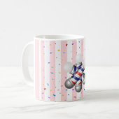 Pink & White Stripe Barber Pole Mug コーヒーマグカップ (正面左)