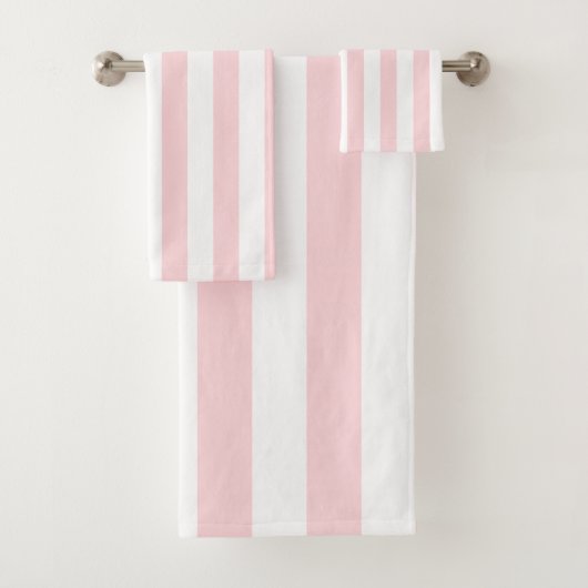 Pink & White Stripe Bathroom Towel Sets バスタオルセット (インサイチュ)