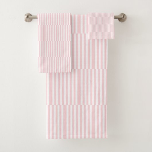 Pink & White Stripe Bathroom Towel Sets バスタオルセット (インサイチュ)
