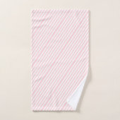 Pink & White Stripe Bathroom Towel Sets バスタオルセット (ハンドタオル)