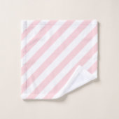Pink & White Stripe Bathroom Towel Sets バスタオルセット (ウォッシュタオル)